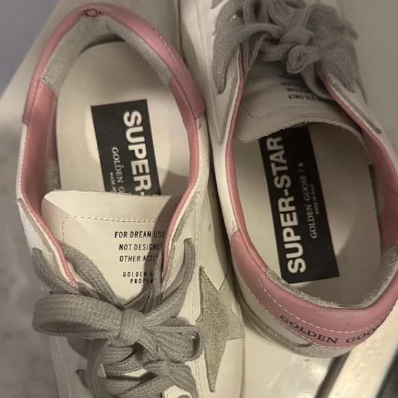 Golden Goose White and Pink Star Sneakers - Picture 5 of 10